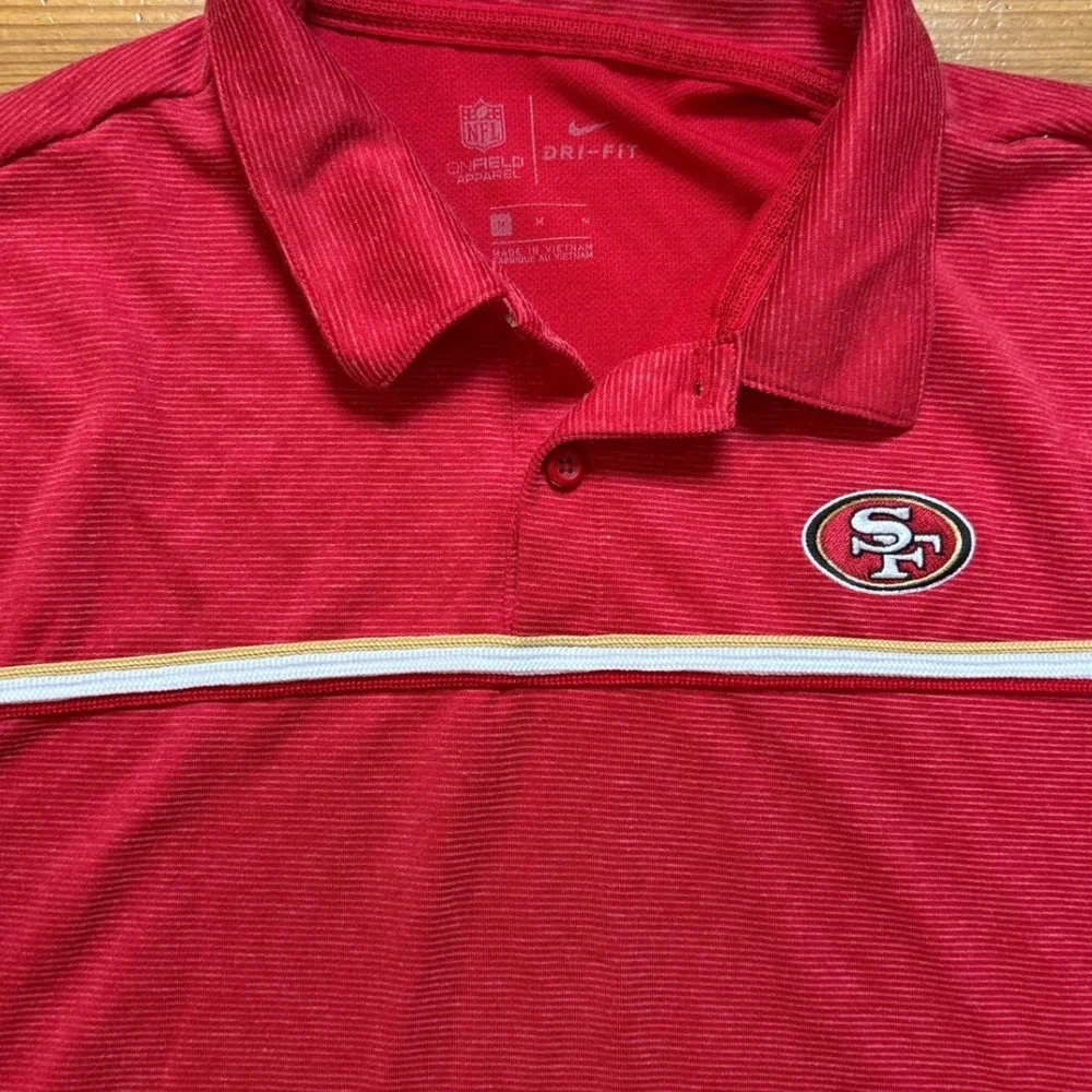 Nike‎ Polo Shirt Mens Red San Francisco 49ers NFL Dri-Fit Athletic SIZE M - Picture 3 of 7